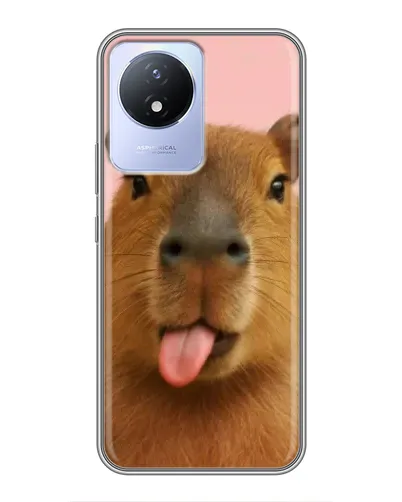 Чехол для Vivo Y02 с картинкой «Капибара с языком» Чехол для Vivo Y02 с картинкой «Капибара с языком»