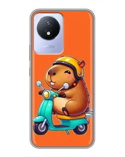 Чохол для Vivo Y02 з картинкою «Капібара на скутері»
