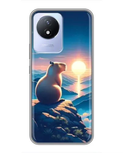Чехол для Vivo Y02 с картинкой «Закат солнца с капибарой» Чехол для Vivo Y02 с картинкой «Закат солнца с капибарой»