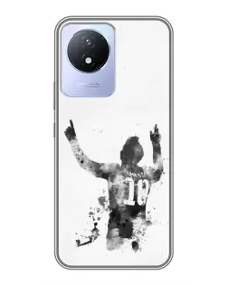 Чохол для Vivo Y02 з картинкою «Чорно-білий силует Мессі» Чохол для Vivo Y02 з картинкою «Чорно-білий силует Мессі»