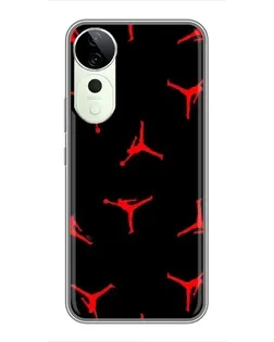 Чехол для Vivo Y04s с картинкой «Jordan Red Pattern» Чехол для Vivo Y04s с картинкой «Jordan Red Pattern»