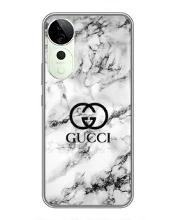 Чехол для Vivo Y04s с картинкой «Gucci — мраморный шик»