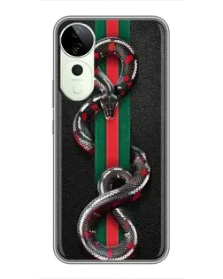 Чехол для Vivo Y04s с картинкой «Gucci — змея на полосе»