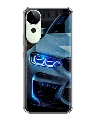 Чехол для Vivo Y04s с картинкой «Взгляд BMW с синими фарами»