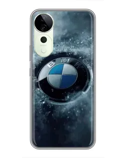 Чехол для Vivo Y04s с картинкой «Логотип BMW — лед»