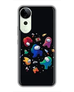 Чехол для Vivo Y04s с картинкой «Among Us космос»