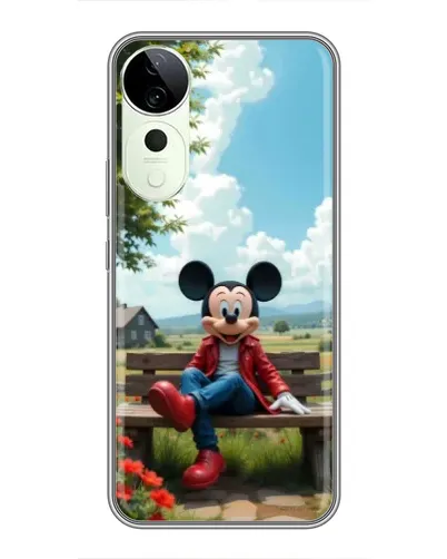 Чехол для Vivo Y04s с картинкой «Микки на скамейке»
