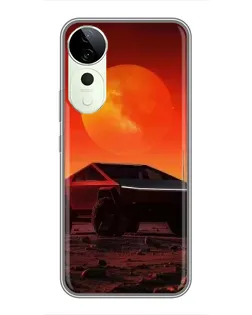 Чехол для Vivo Y04s с картинкой «Cybertruck на Марсе»