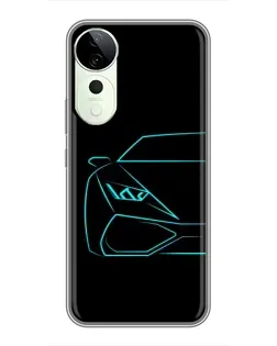 Чехол для Vivo Y04s с картинкой «Голубой силуэт Lamborghini» Чехол для Vivo Y04s с картинкой «Голубой силуэт Lamborghini»