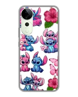 Чехол для Vivo Y04s с картинкой «Стикеры Stitch и Angel»