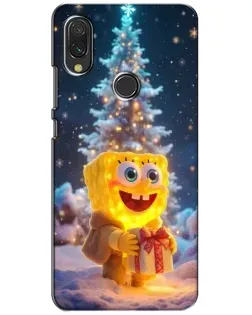 Чехол для Vivo Y11 с картинкой «Рождественский Спанч Боб»
