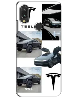 Чехол для Vivo Y11 с картинкой «Коллаж Cybertruck Tesla»