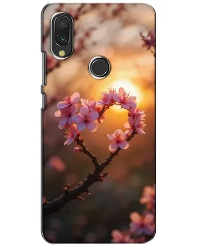 Чехол для Vivo Y11 с картинкой «Розовый цвет сердце на фоне заката» Чехол для Vivo Y11 с картинкой «Розовый цвет сердце на фоне заката»