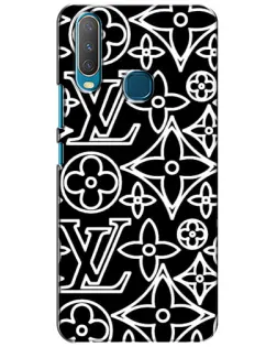 Чехол для Vivo Y15 с картинкой «Черно-белый узор LV»