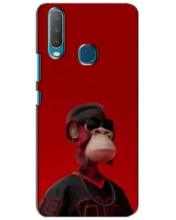Чехол для Vivo Y15 с картинкой «Bored Ape в красном»