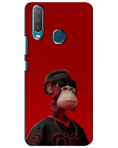 Чехол для Vivo Y15 с картинкой «Bored Ape в красном»
