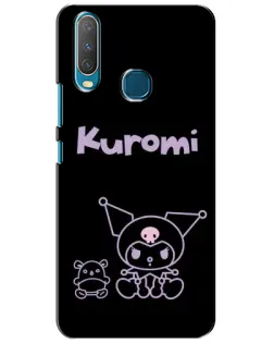 Чехол для Vivo Y15 с картинкой «Kuromi — черный минимализм»