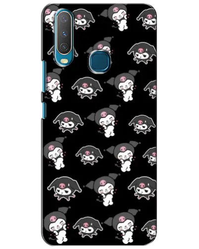Чехол для Vivo Y15 с картинкой «Черный паттерн Kuromi»