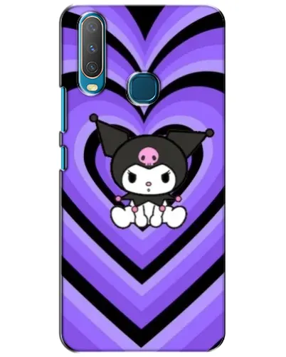 Чехол для Vivo Y15 с картинкой «Kuromi и фиолетовые сердца»