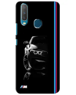 Чехол для Vivo Y15 с картинкой «Силуэт BMW в темноте»