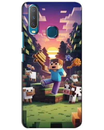 Чехол для Vivo Y15 с картинкой «Стив на ферме»