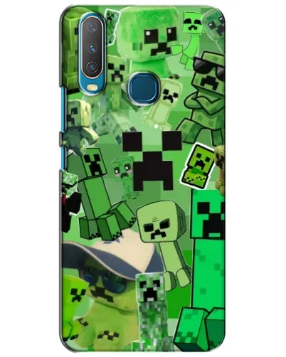 Чехол для Vivo Y15 с картинкой «Криперы Minecraft»