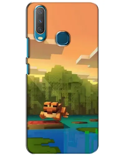 Чехол для Vivo Y15 с картинкой «Майнкрафт закат солнца»
