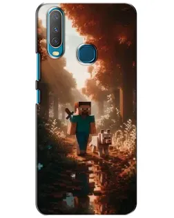 Чехол для Vivo Y15 с картинкой «Стив в лесу» Чехол для Vivo Y15 с картинкой «Стив в лесу»