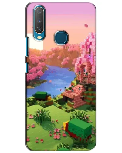 Чехол для Vivo Y15 с картинкой «Розовое дерево Minecraft»