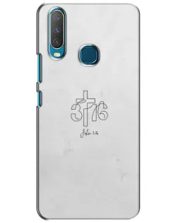 Чехол для Vivo Y15 с картинкой «Иоанна 3:16 Крест»