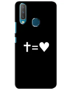 Чехол для Vivo Y15 с картинкой «Крест и Сердце»