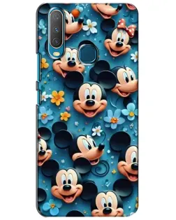 Чехол для Vivo Y15 с картинкой «Паттерн Микки и Минни»