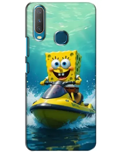 Чехол для Vivo Y15 с картинкой «Спанч Боб на гидроцикле»