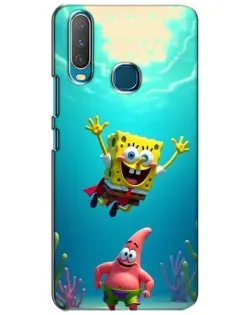 Чехол для Vivo Y15 с картинкой «Спанч Боб под водой»