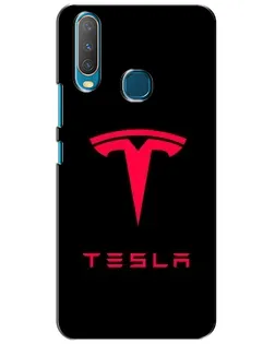 Чехол для Vivo Y15 с картинкой «Tesla Red Logo»