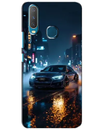 Чехол для Vivo Y15 с картинкой «Ночной город и Audi»