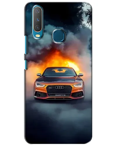 Чехол для Vivo Y15 с картинкой «Audi в огненном дыму»