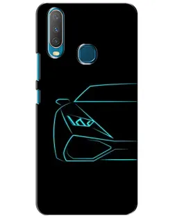 Чехол для Vivo Y15 с картинкой «Голубой силуэт Lamborghini»