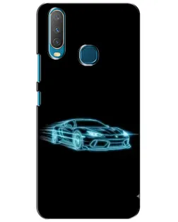 Чехол для Vivo Y15 с картинкой «Неоновый контур Lamborghini»