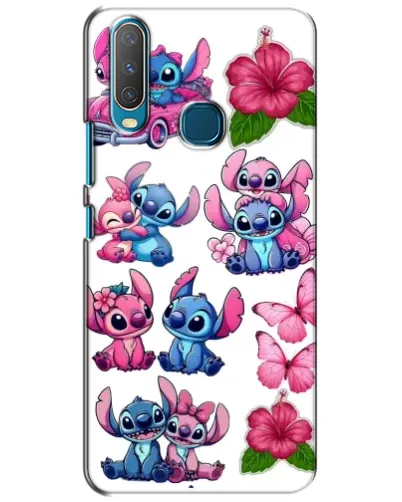 Чехол для Vivo Y15 с картинкой «Стикеры Stitch и Angel»