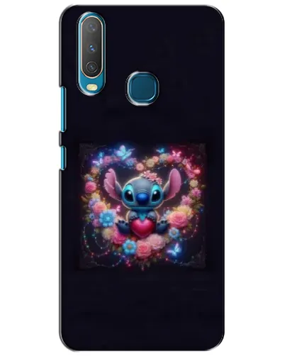 Чехол для Vivo Y15 с картинкой «Stitch в цветах»