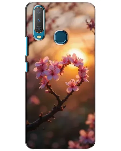 Чехол для Vivo Y15 с картинкой «Розовый цвет сердце на фоне заката» Чехол для Vivo Y15 с картинкой «Розовый цвет сердце на фоне заката»