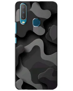 Чехол для Vivo Y15 с картинкой «Темный абстрактный камуфляж»
