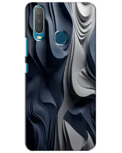 Чехол для Vivo Y15 с картинкой «Объемные синие складки»