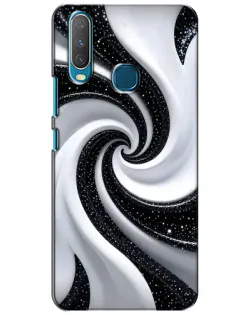 Чехол для Vivo Y15 с картинкой «Черно-белая спираль»