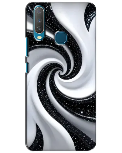 Чехол для Vivo Y15 с картинкой «Черно-белая спираль»