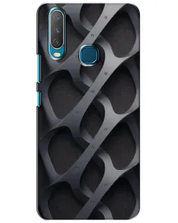 Чехол для Vivo Y15 с картинкой «Объемное серое плетение»