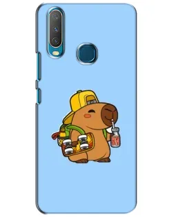 Чехол для Vivo Y15 с картинкой «Капибара на скейте»