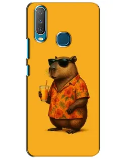 Чехол для Vivo Y15 с картинкой «Капибара на отдыхе»
