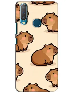 Чехол для Vivo Y15 с картинкой «Паттерн милых капибар»